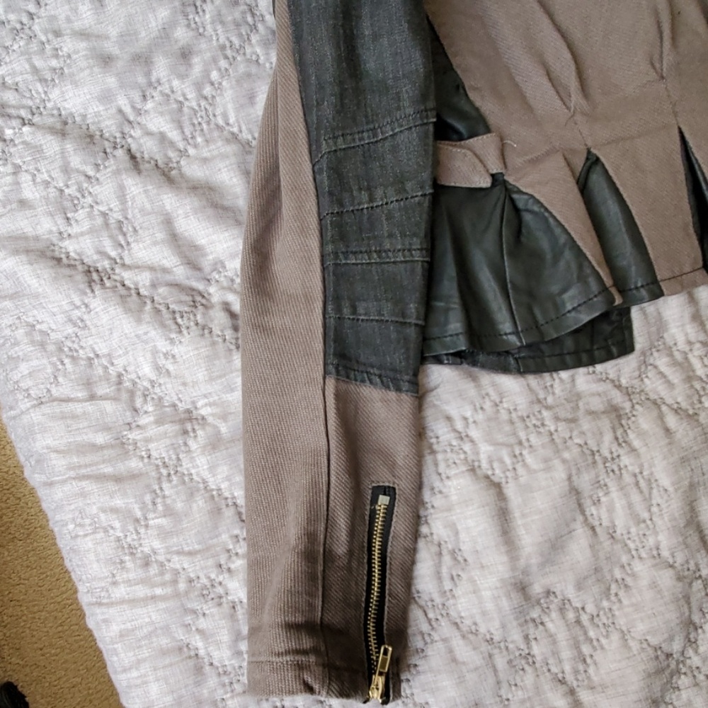 GRACIA bicker jacket black leather and jeans mixed - Picture 6 of 8